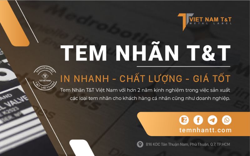 tem nhãn kim loại T&T