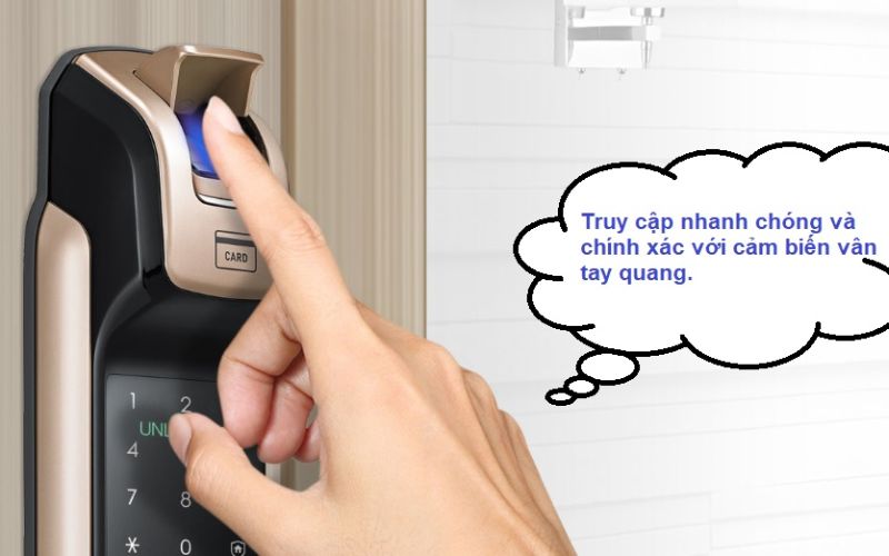 Sử dụng vân tay để mở khóa cửa điện tử