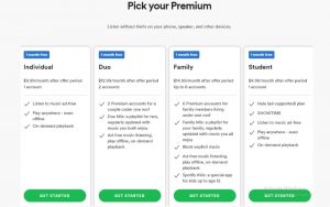 các gói Spotify Premium