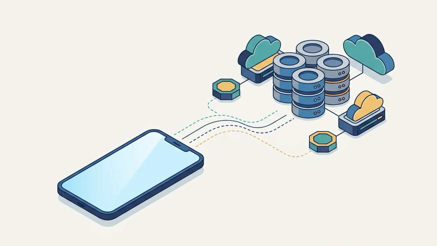 Mô hình kiến trúc kết nối đám mây và database cho app